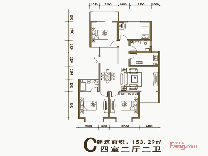 太原海棠公馆153平米新中式风格设计效果图