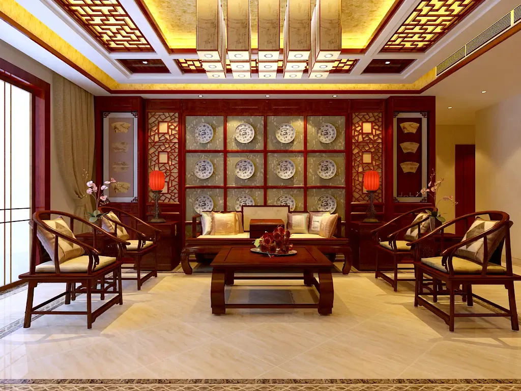 国仕山-220平米中式风格装修效果图