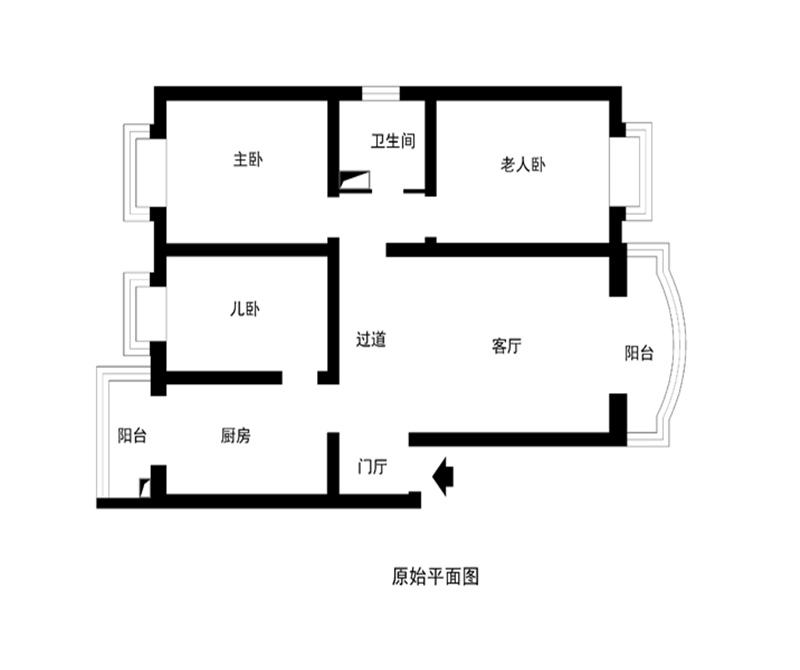 世纪花苑-简约中式风格-三居室