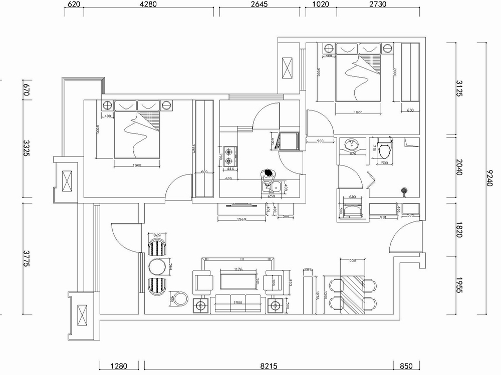 【力天装饰】湾海景文苑 三居 田园 115㎡