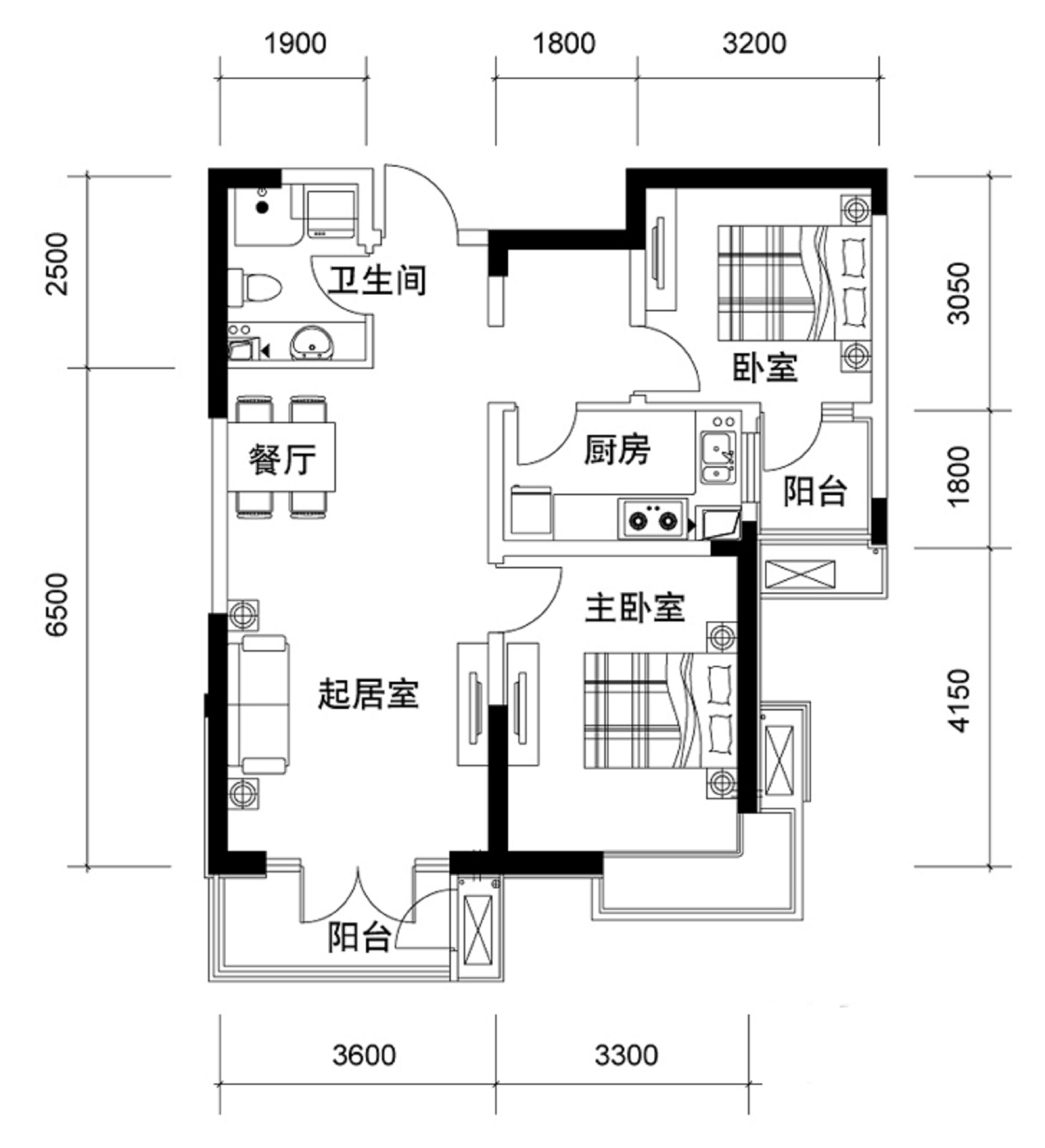 河东万达广场93平米现代简约