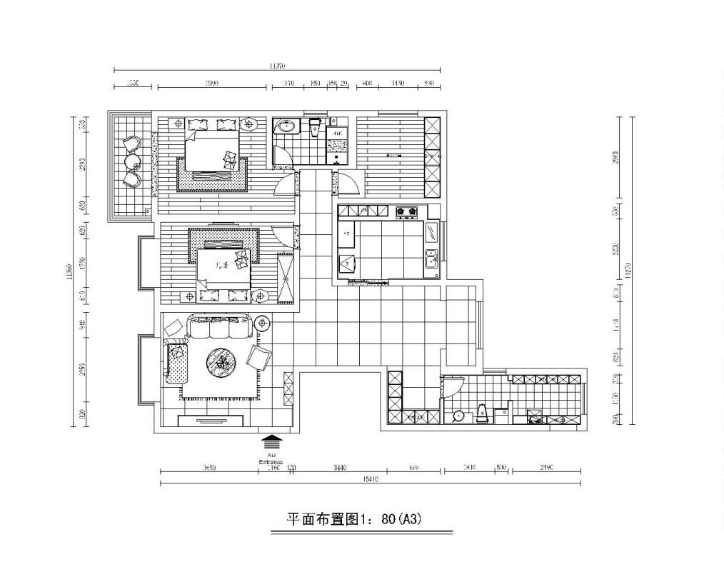 丽泽花苑157平米现代中式风格装修效果图