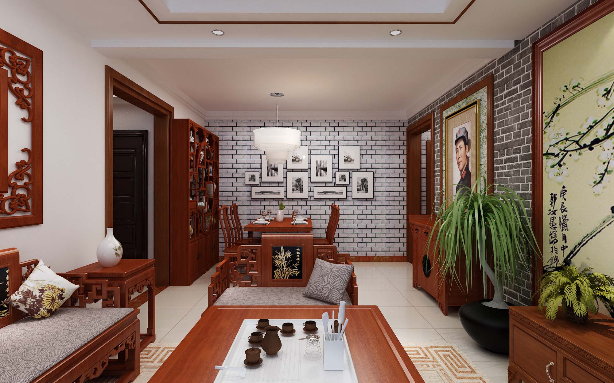 福美国际三室两厅现代简约风格设计