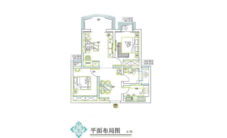 日报社家属院92平两居室简约风格设计方案