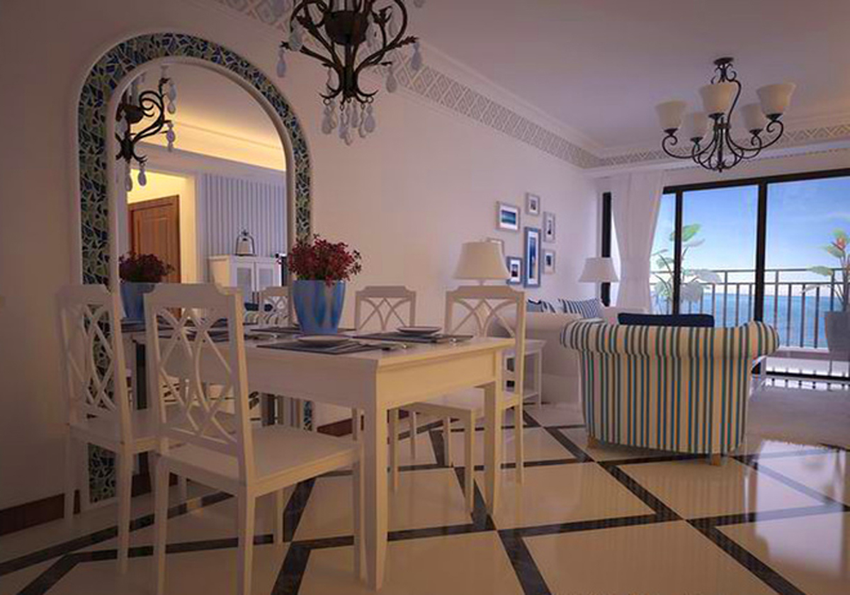 地中海风格—四居室—客厅—行之舰装饰