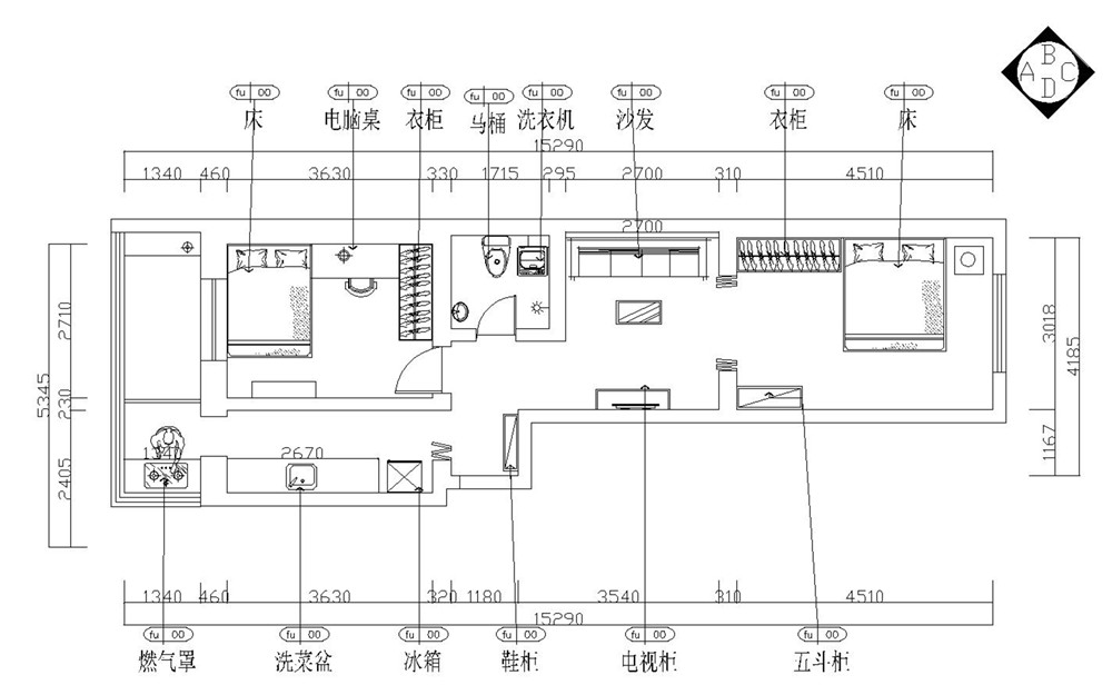 力天装饰-东旭新里-两居室-现代简约