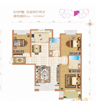 紫晶悦城-3居室-美式风格