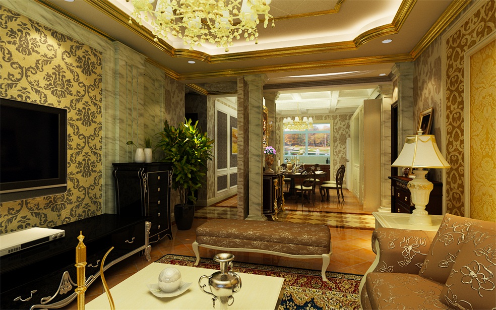 裕馨城二期三室两厅欧式风格设计