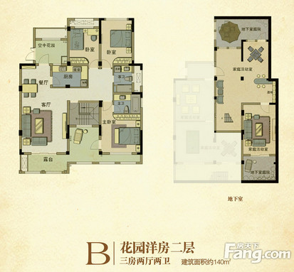 红河谷-四室两厅-美式设计