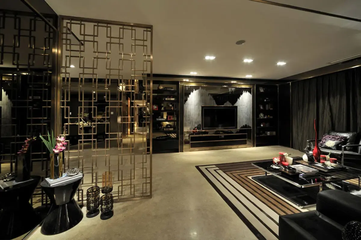 后现代奢华风格三居室216平米30万_金科廊桥水岸装修案例-宁波房天下