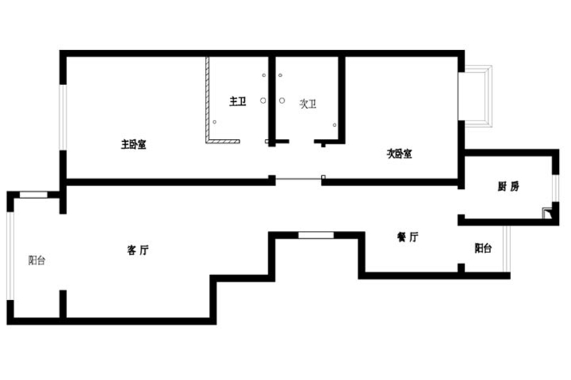 百旺茉莉园-二居室-80.00平米-装修设计