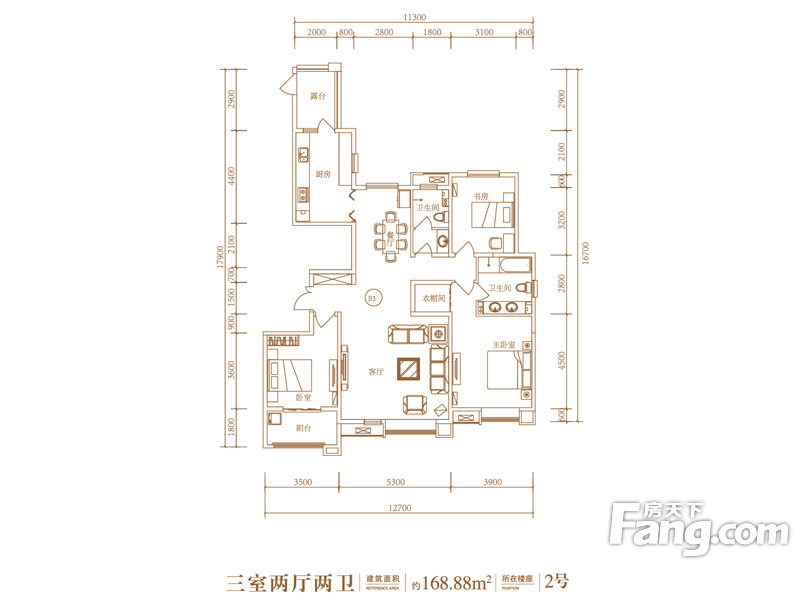 东胜紫御府三室两厅欧式风格设计