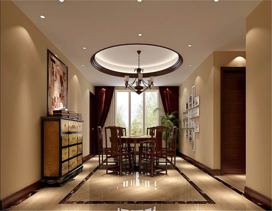 室内多采用对称式的布局方式,格调高雅,造型简朴优美,色彩浓重而成熟