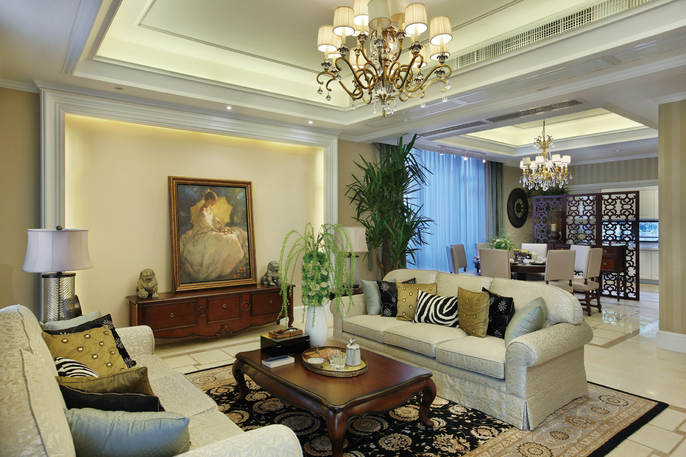 博雅盛世三室两厅美式古典风格设计