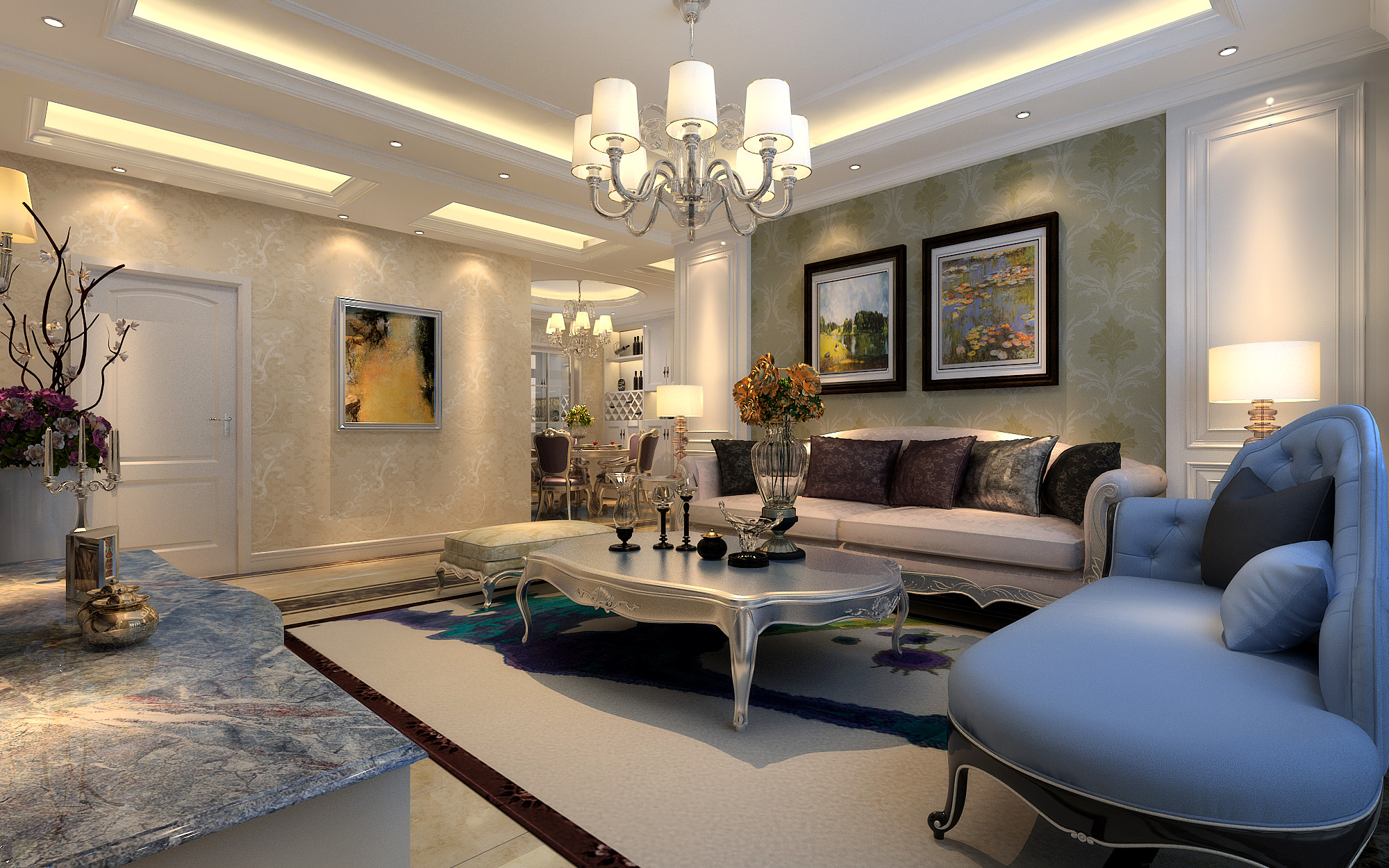 【升龙城】：120平三室两厅简欧风格设计！