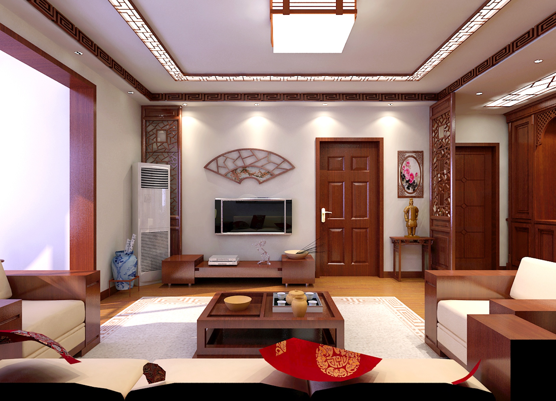 紫睿天和三室两厅中式风格设计
