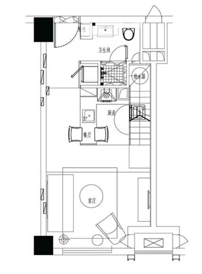 周庄嘉园-二居室-60.00平米-装修设计