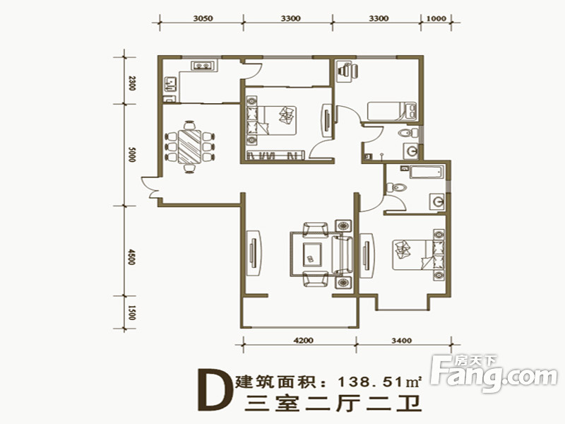 太原海棠公馆138平米新中式风格装修效果图