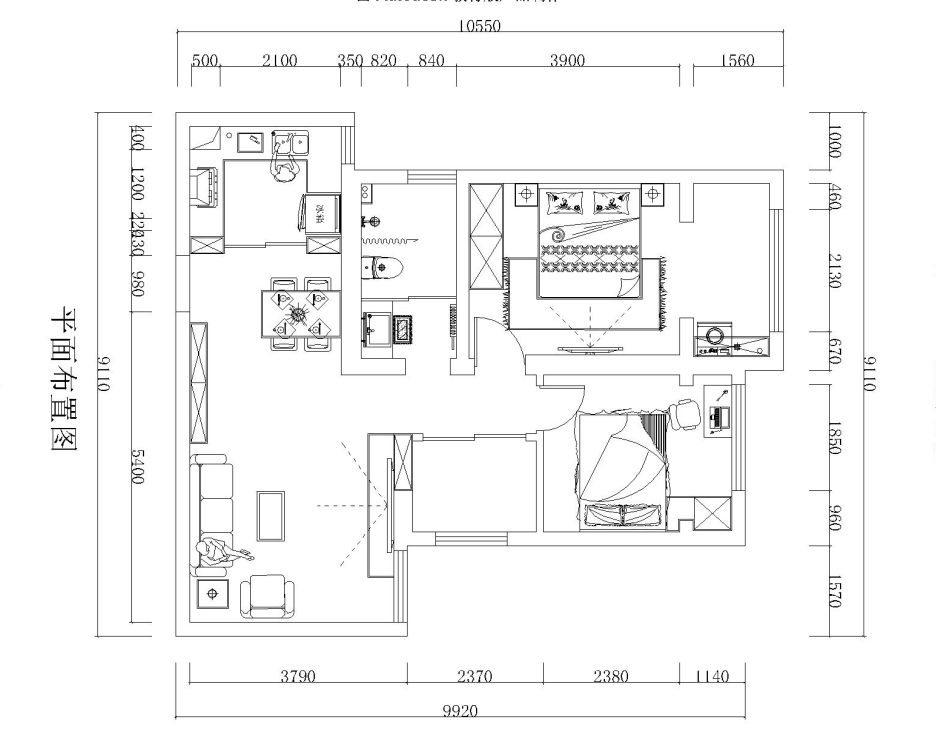 普罗旺世89平方三室两厅现代简约装修案例