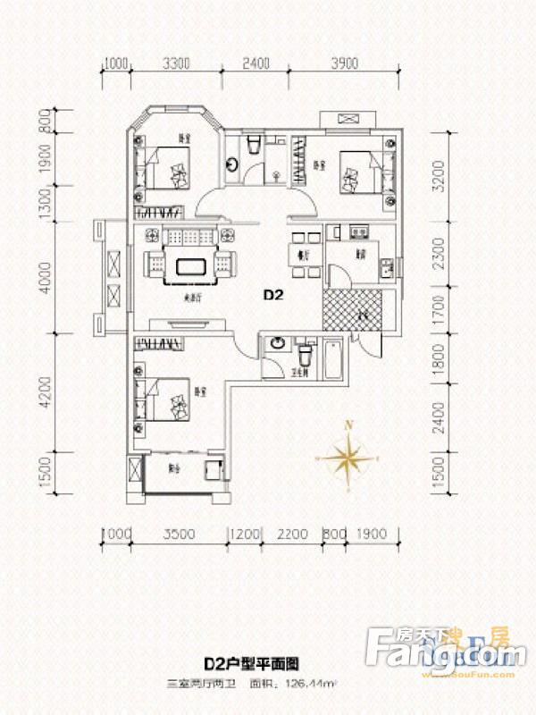 紫晶悦城三室两厅现代简约风格设计