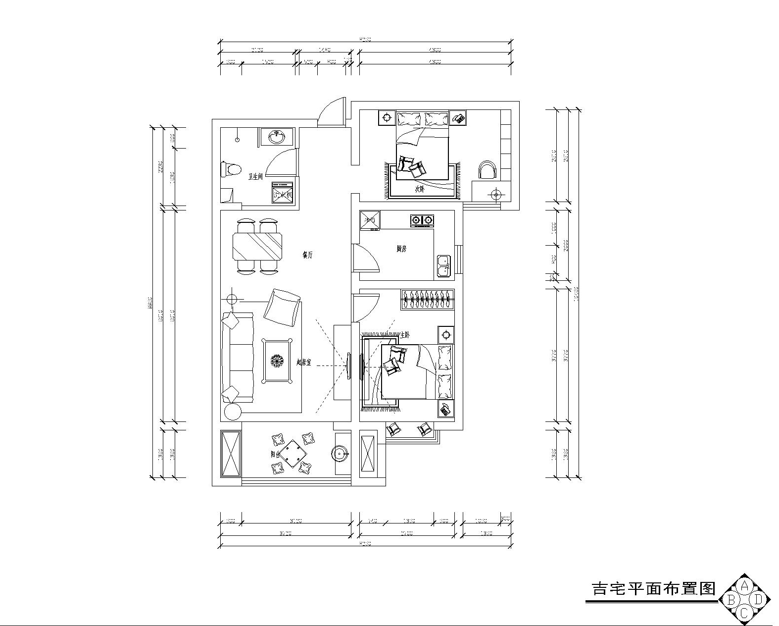 新中式89平米两居室
