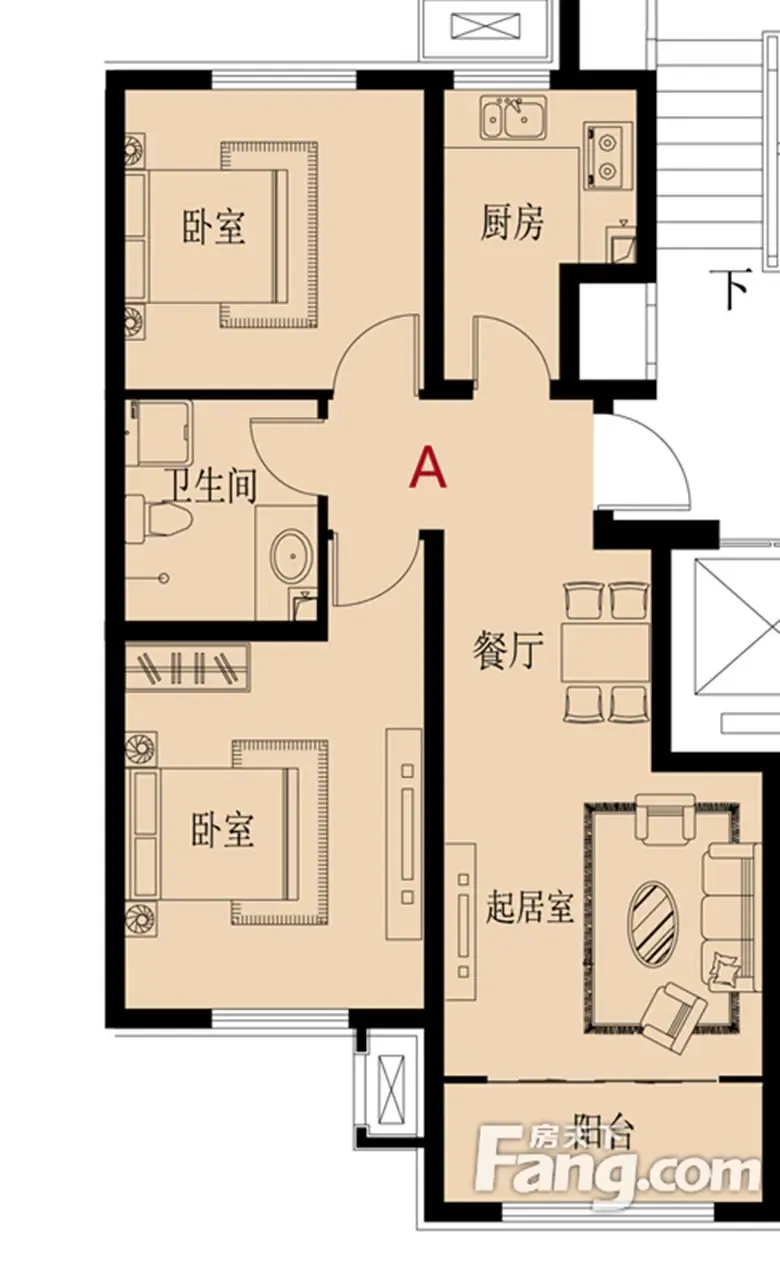 华城景苑两室两厅现代浪漫小屋