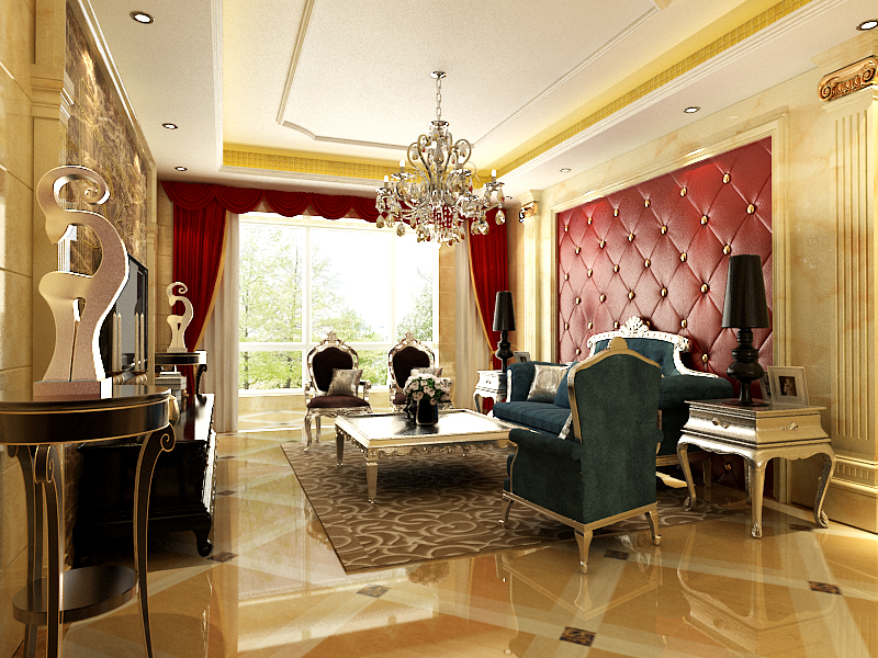 蓝山国际两室两厅欧式风格设计