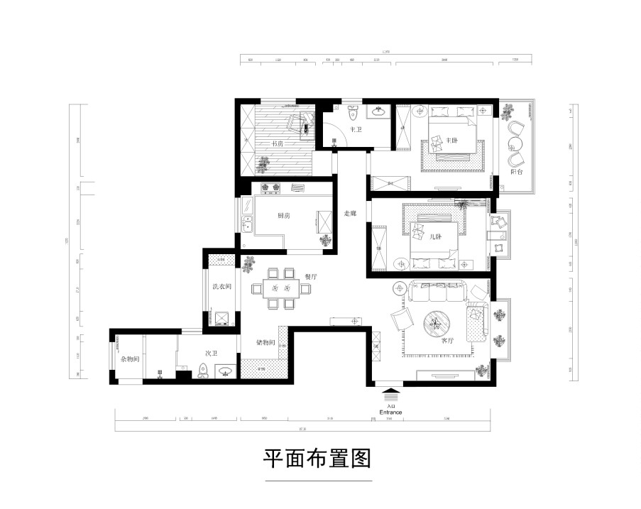 丽泽花苑160平米简欧风格装修效果图