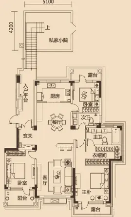 欧式146平三居室效果图