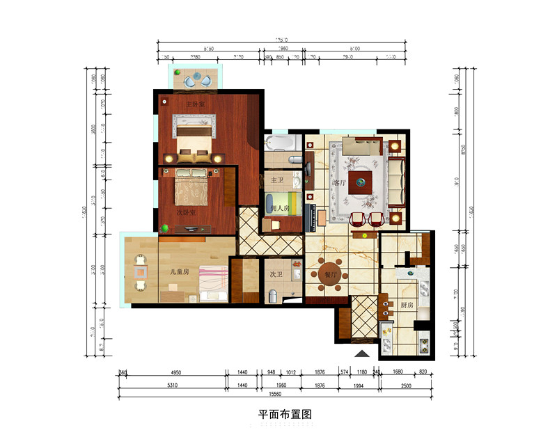 中式风格—豪柏公寓—三居室