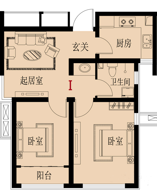 华城景苑中式两居室