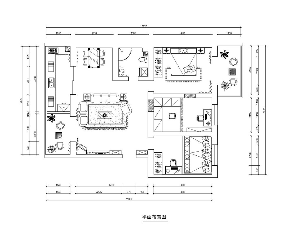 武宿机场小区110平米现代简约风格装修效果图