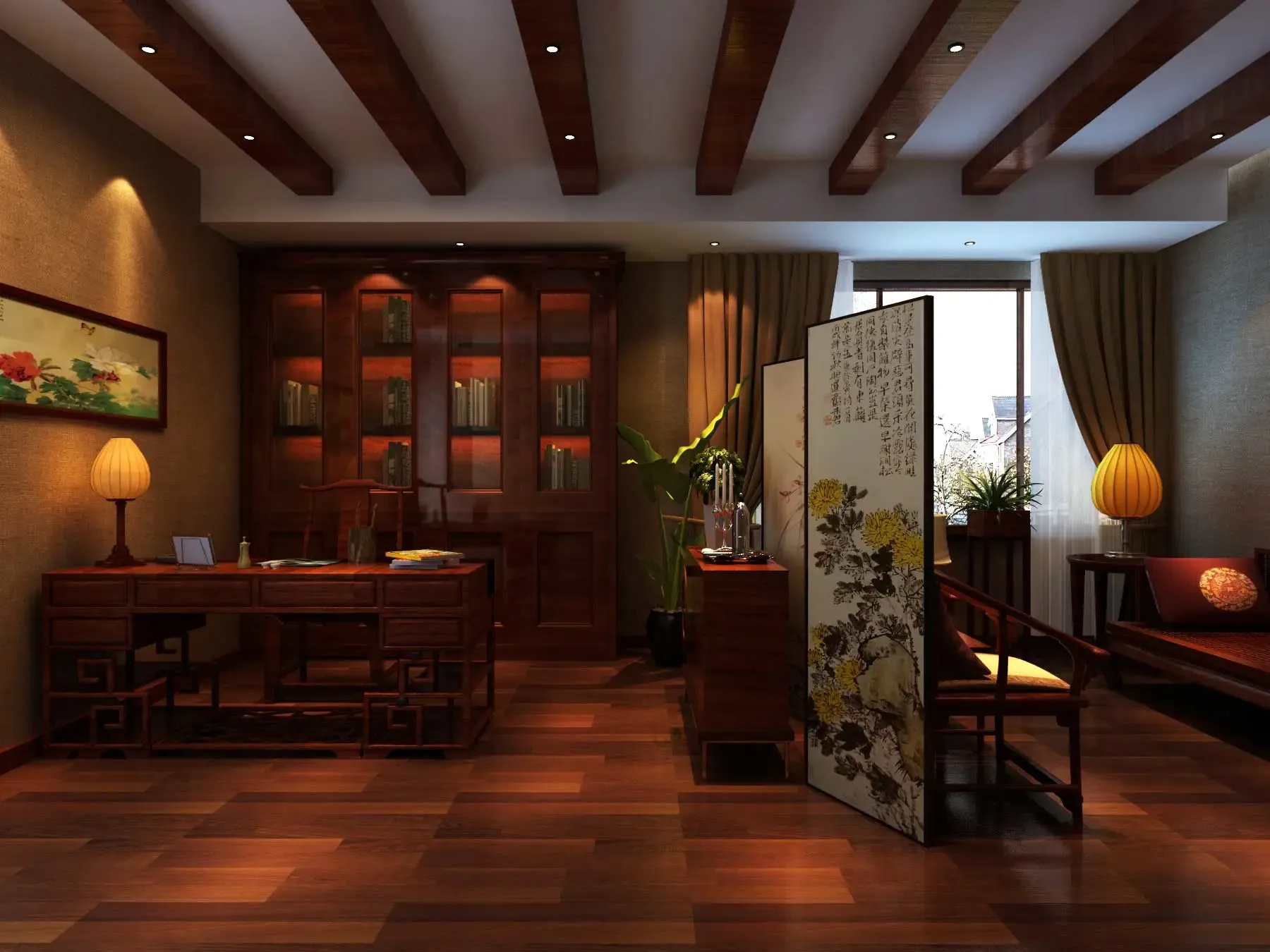 中式古典三居室装修效果图139平米11万中式古典三居室装修案例大全