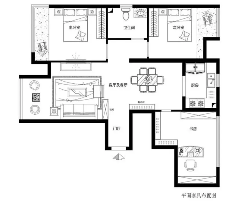 大运河孔雀城一三居现代风装修案例