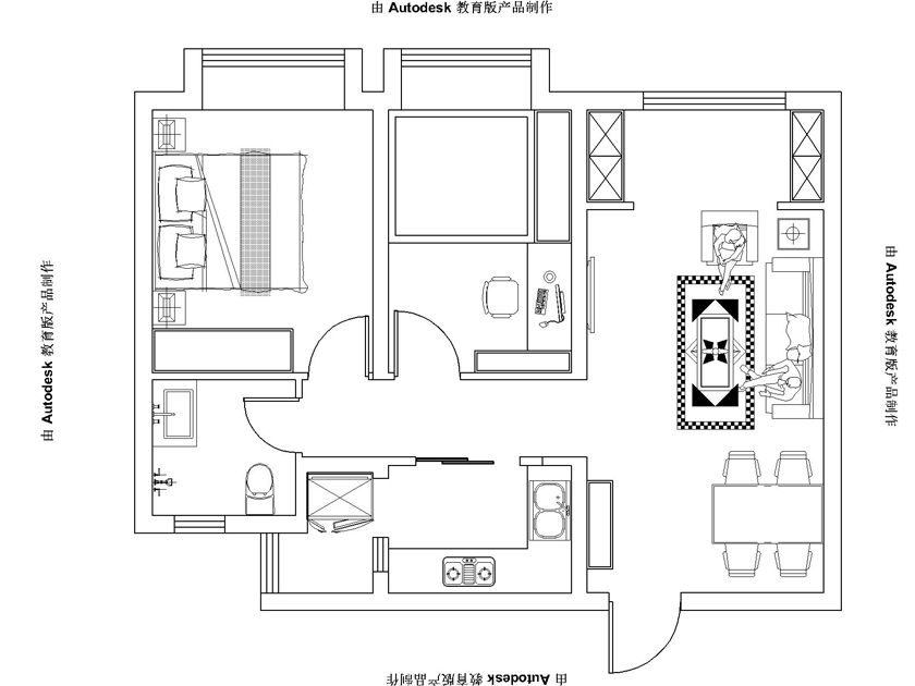 海淀五路小区-二居室-88.00平米-装修设计