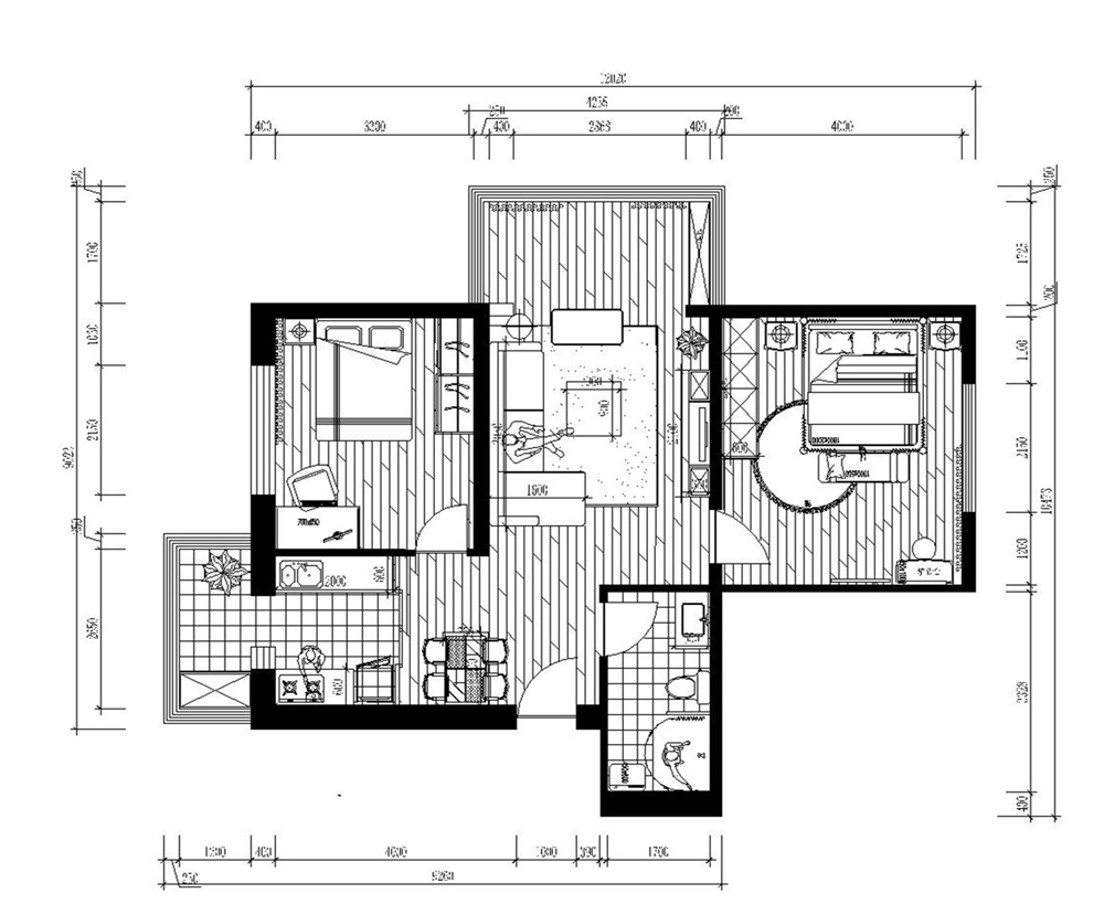 红杉公馆-二居室-90.00平米-装修设计