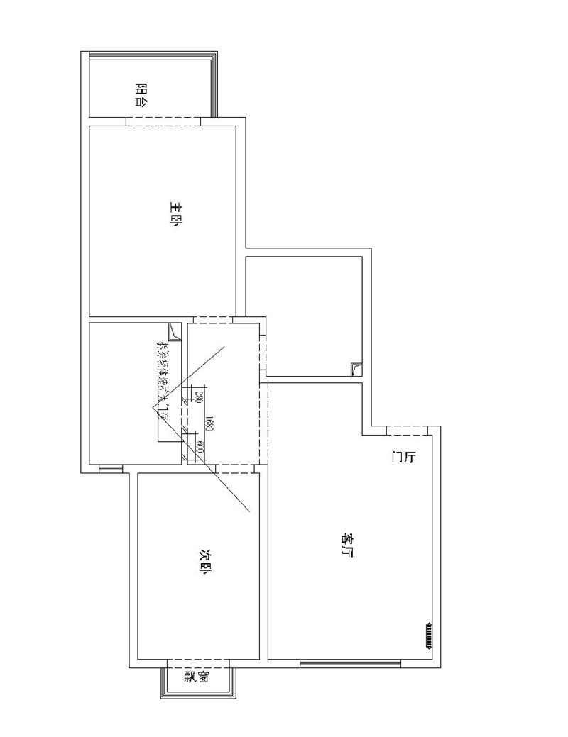 四合上院-二居室-80.00平米-装修设计