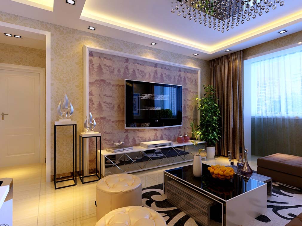 富力盈通国际公寓88平米现代简约温馨风格