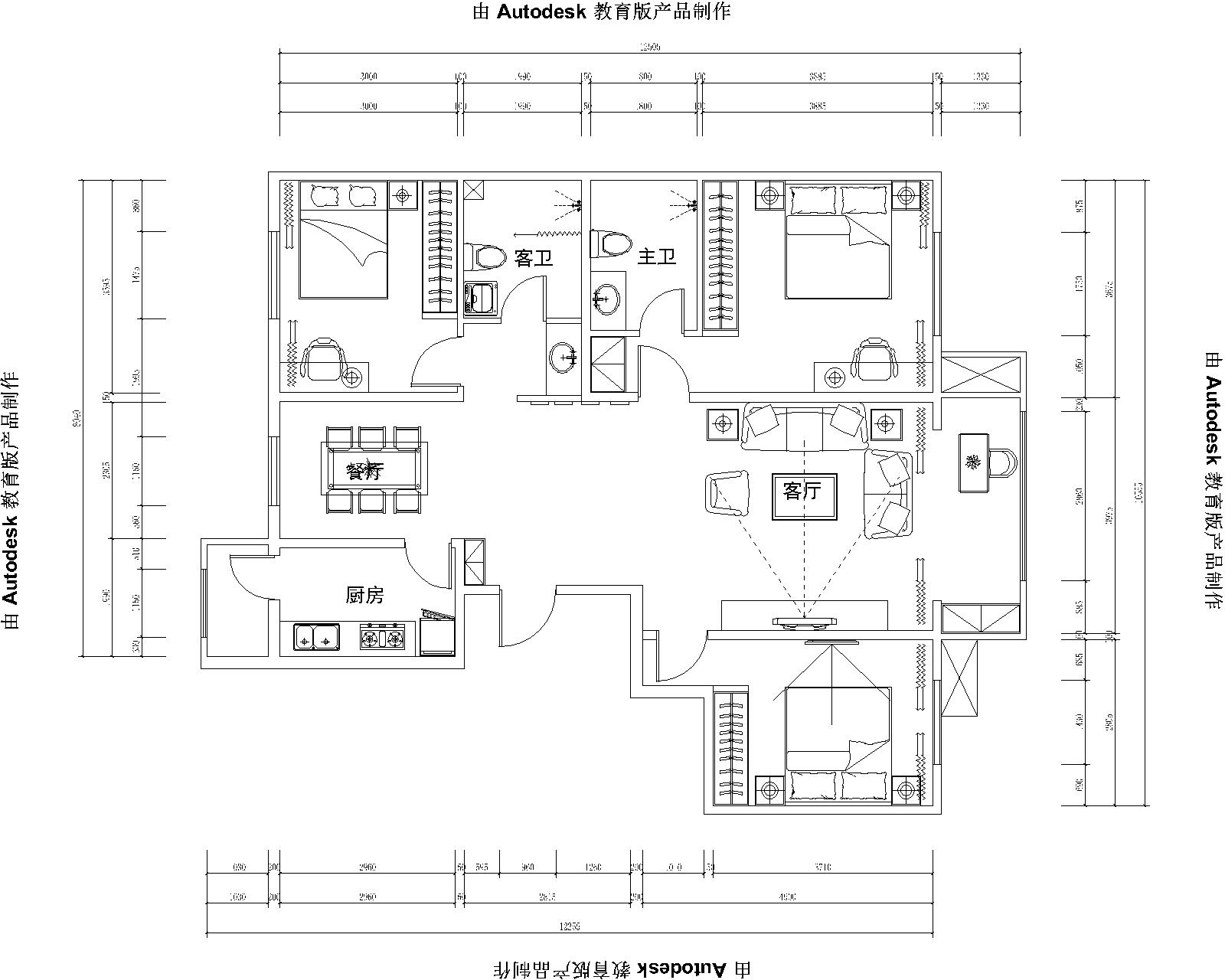 阳光香蜜湖-新中式风格-132平三居室
