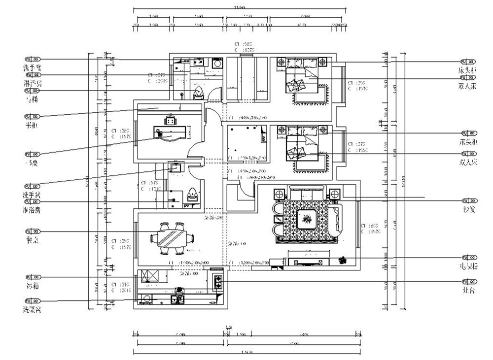 力天装饰-融创王府壹號-178㎡-新古典