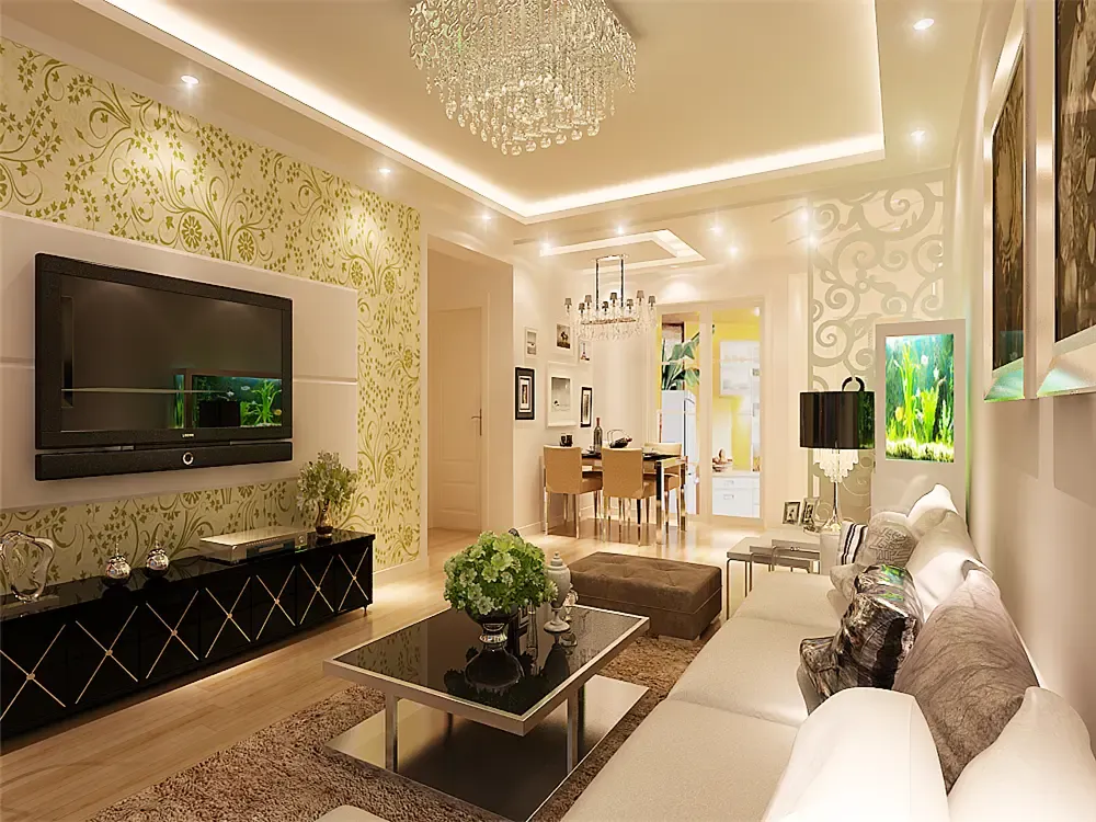 现代简约二居室装修效果图97平米4万现代简约二居室装修案例大全-沈阳