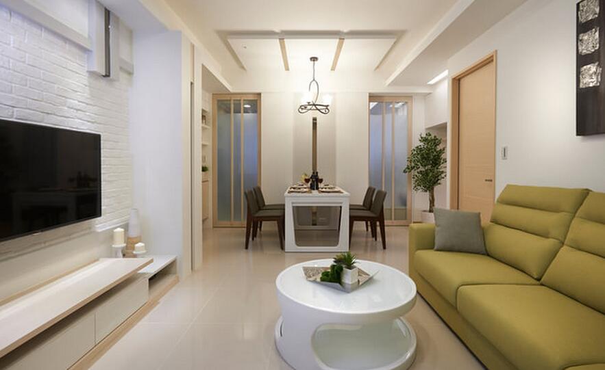 府西国际公寓69平米清新混搭美家纯白配果绿