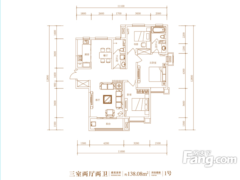 东胜紫御府三室两厅欧式风格设计