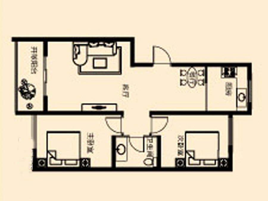 现代简约-鸿润嘉园-84平二居室装修设计