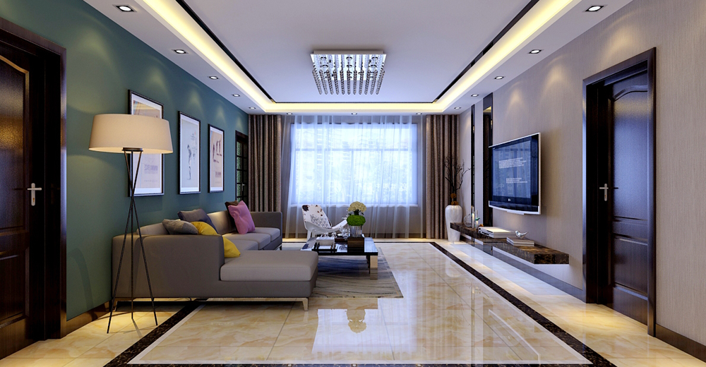 中铁十二局140平米现代简约三居室设计