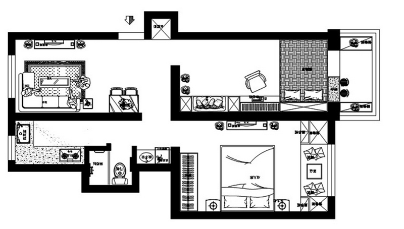安德路小区-一居室-66.00平米-装修设计