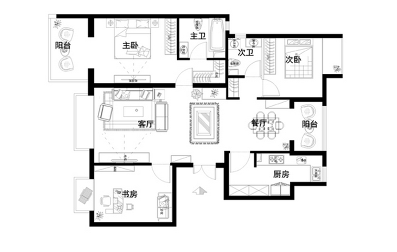 北京城建琨廷-现代简约-三居室