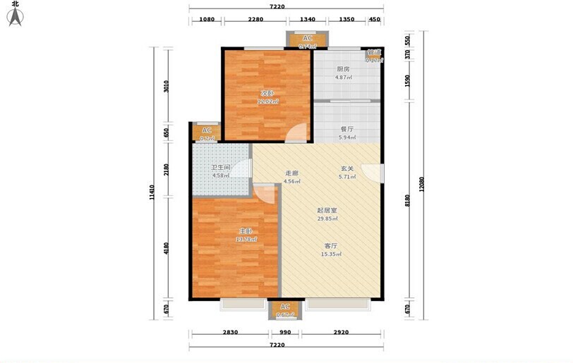 海淀九號-二居室-99.00平米-装修设计