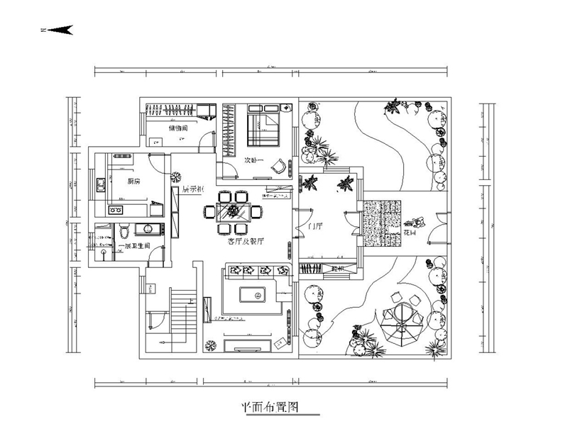京香花园-四居室-200.00平米-装修设计