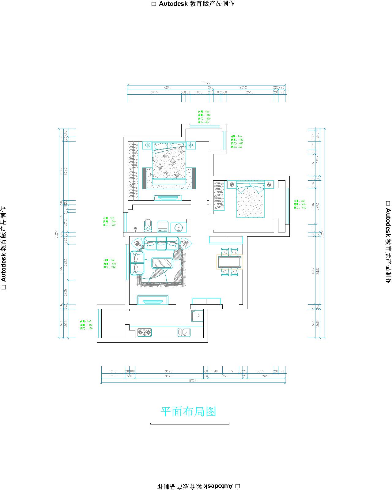 米兰阳光-新中式风格-两居室